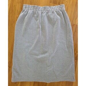 WEEKENDERS Womens Sz S Brown Plaid Skirt Stretch Elastic Waistband Pencil